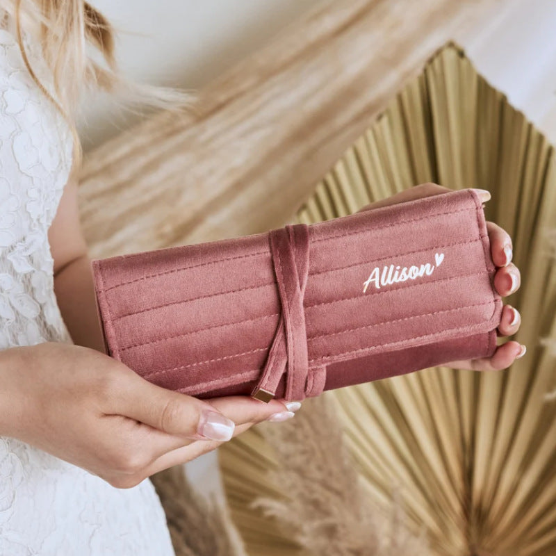 Personalised Velvet Jewellery Pouch