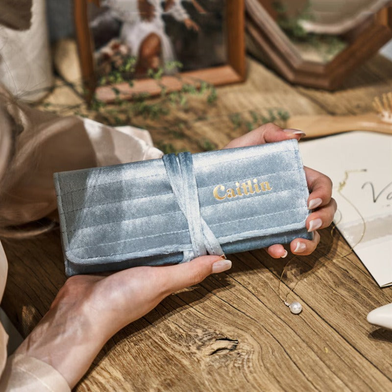 Personalised Velvet Jewellery Pouch