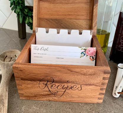 Personalised Wooden Recipe Box