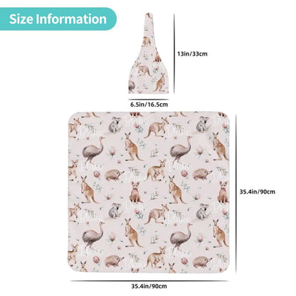 Personalised Baby Swaddle & Beanie Set - Australiana