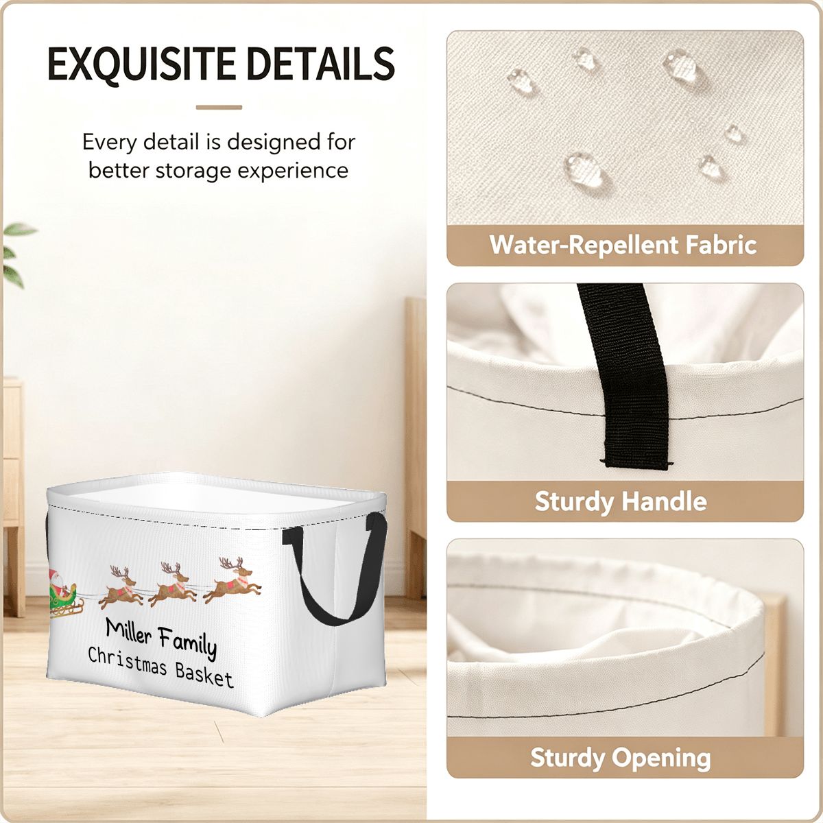 Personalised Christmas Storage Basket - Santa Sleigh