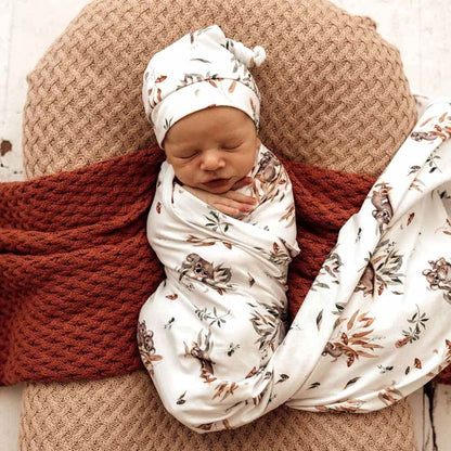 Koala Organic Jersey Wrap & Beanie Set