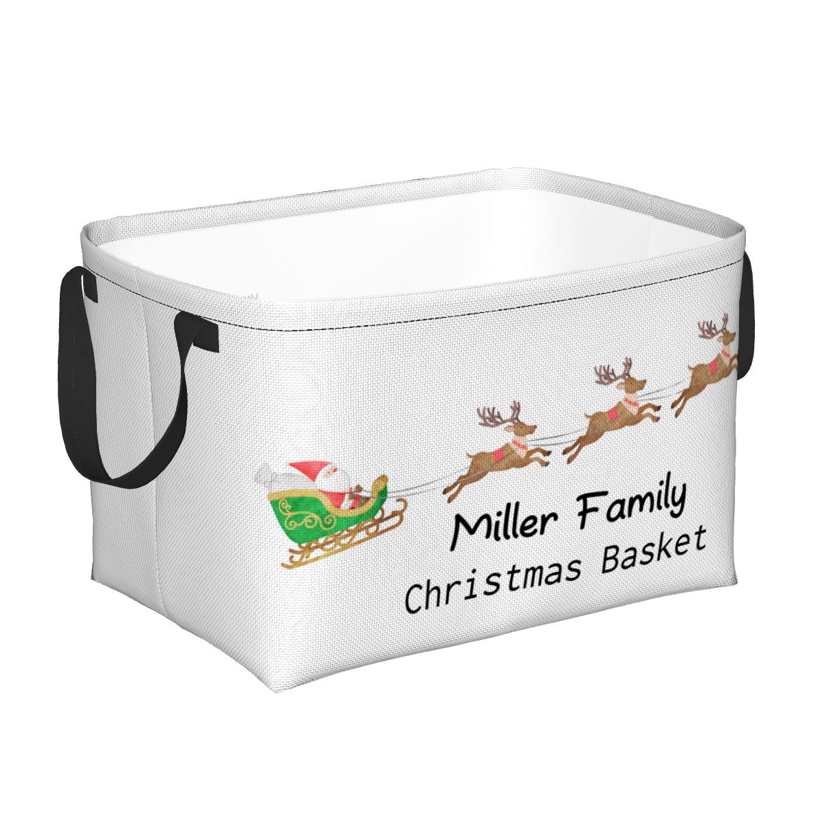 Personalised Christmas Storage Basket - Santa Sleigh