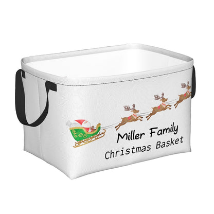 Personalised Christmas Storage Basket - Santa Sleigh