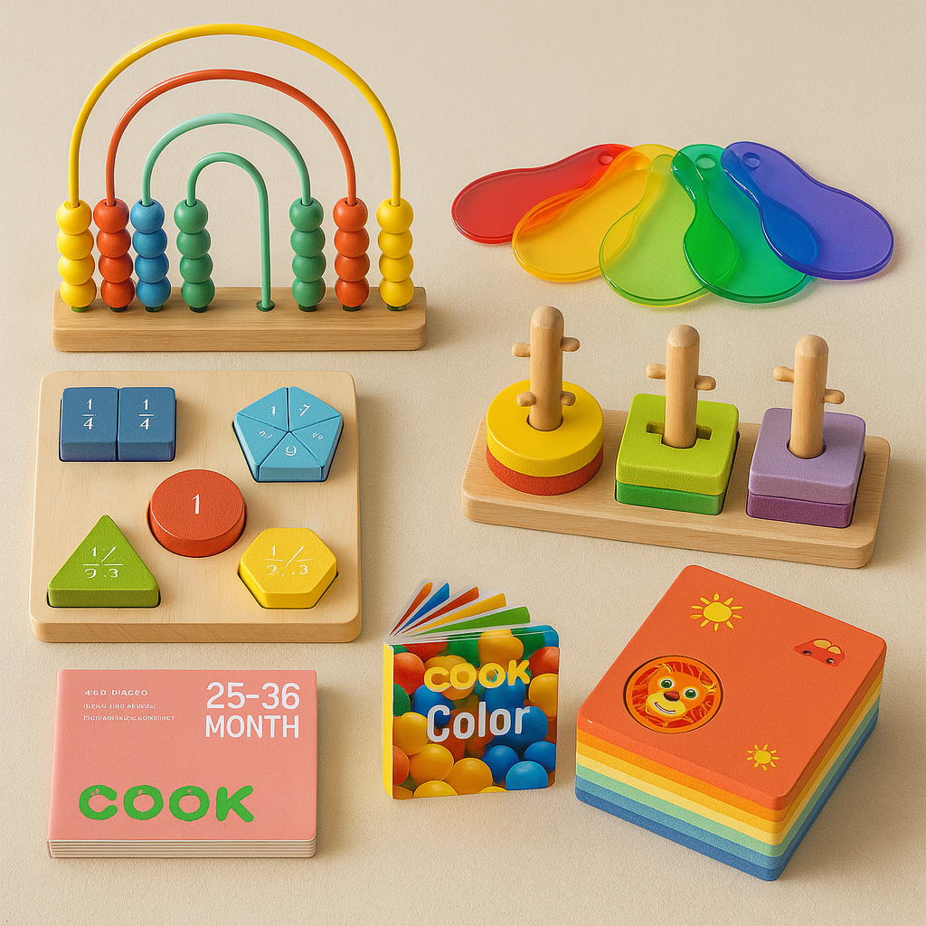 Wooden Montessori Educational Toy Box for Baby 25-36 Months