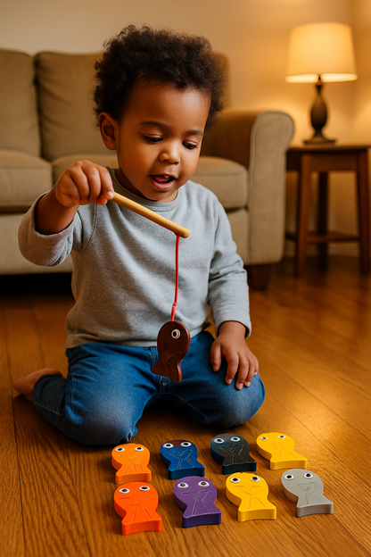 Wooden Six-in-One Matching Board: Numbers & Shapes