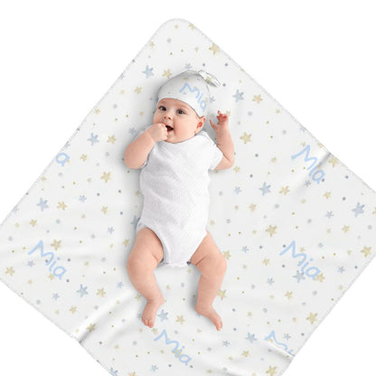 Personalised Baby Swaddle & Beanie Set - Star