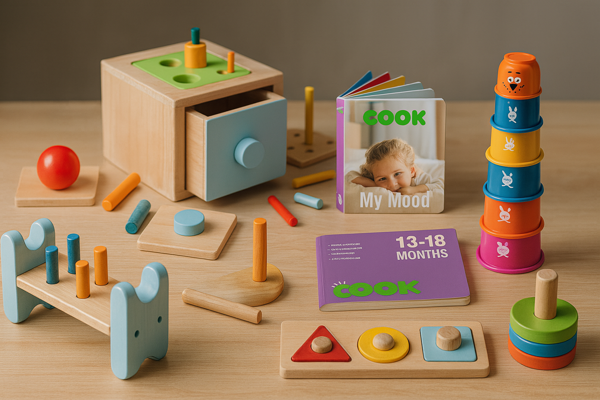 Wooden Montessori Educational Toy Box for Baby 13-18 Months