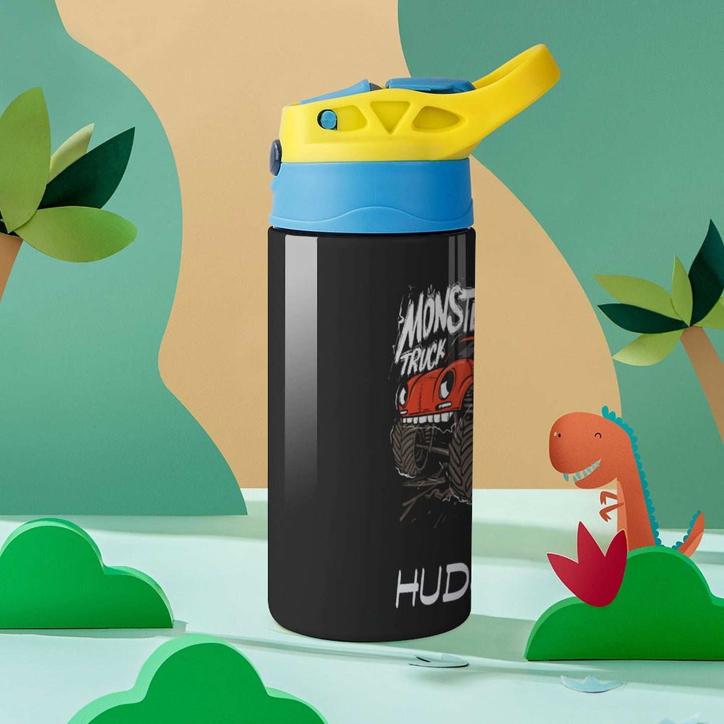 Personalised Kids Water Bottle - Monster Truck
