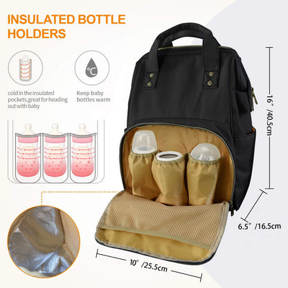 Personalised Diaper Bag - Black