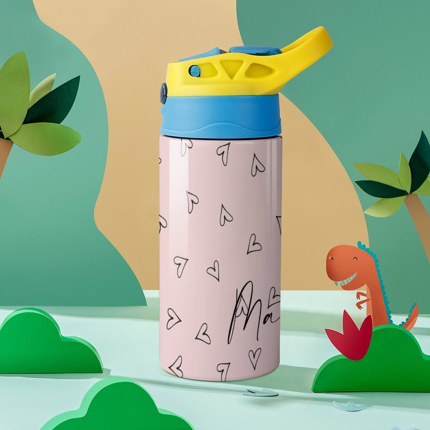 Personalised Kids Water Bottle - Heart