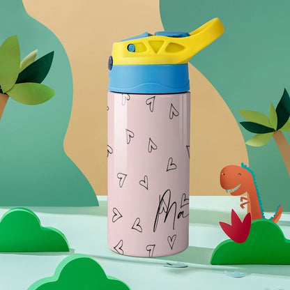 Personalised Kids Water Bottle - Heart