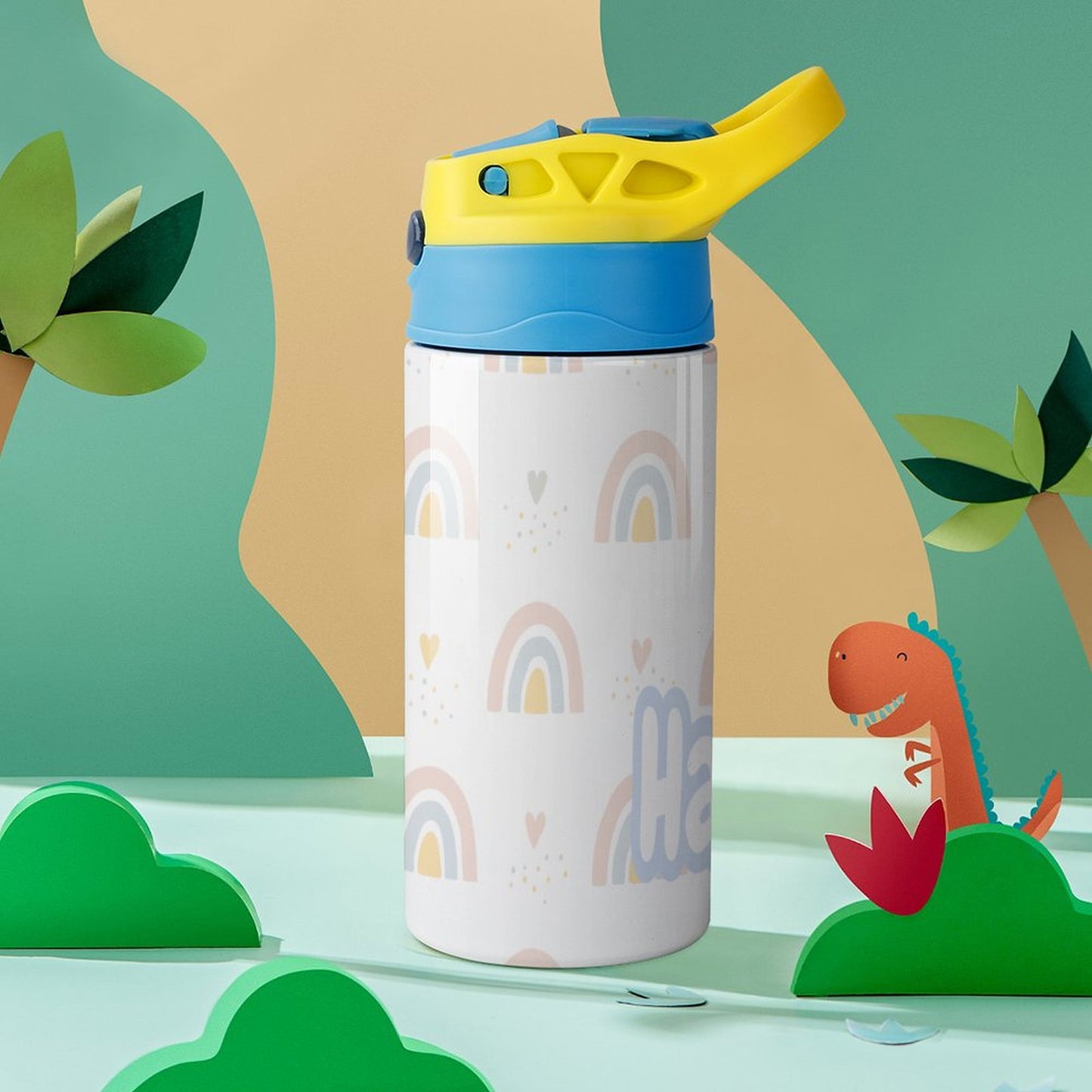 Personalised Kids Water Bottle - Rainbow