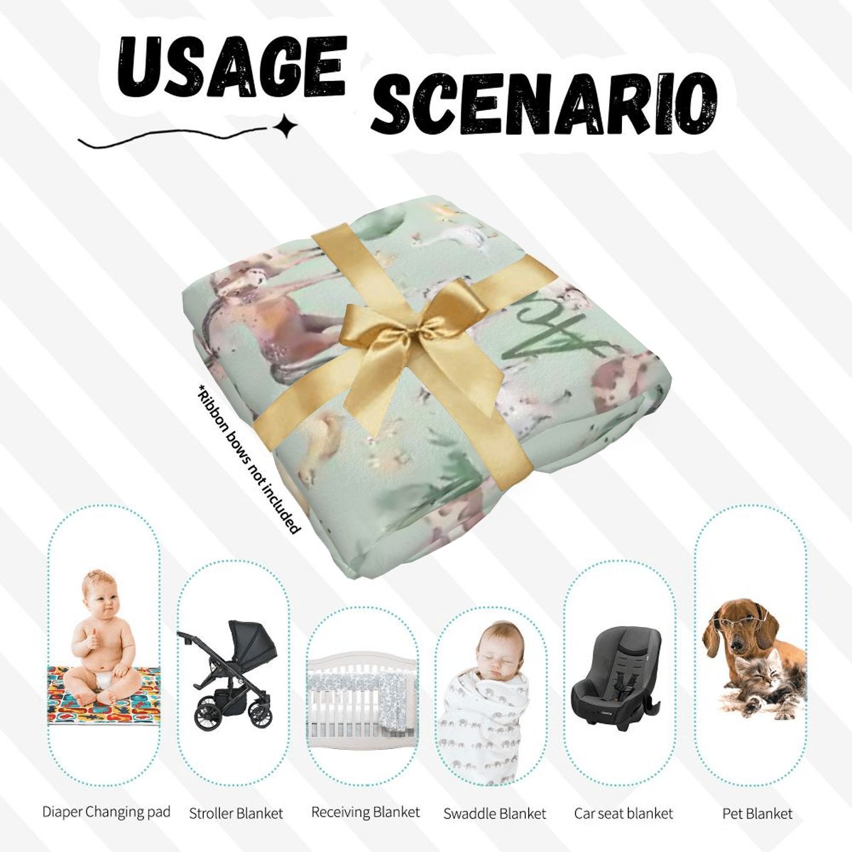 Personalised Baby Swaddle & Beanie Set - Farm