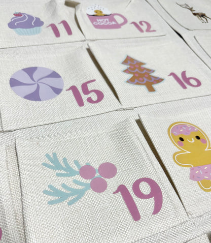 Personalised Large Christmas Advent Calendar - Pink Pastels