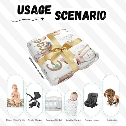 Personalised Baby Swaddle & Beanie Set - Woodlands
