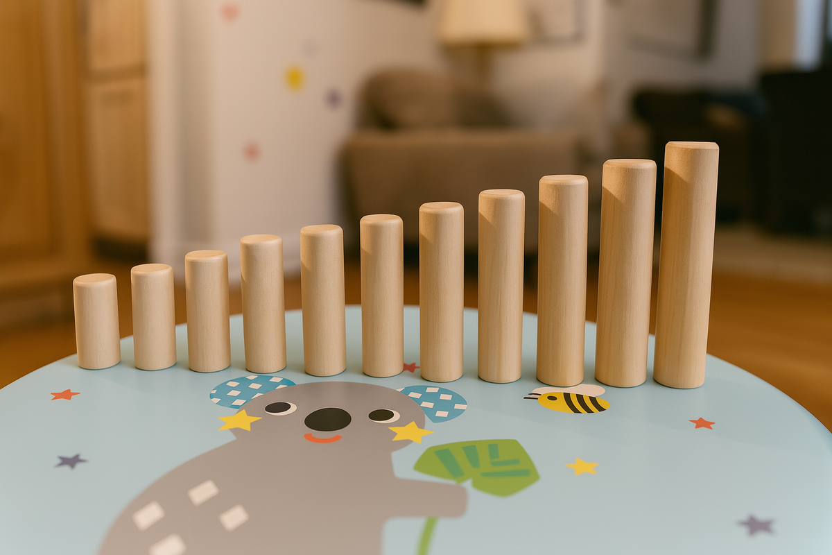 Wooden Six-in-One Matching Board: Numbers & Shapes