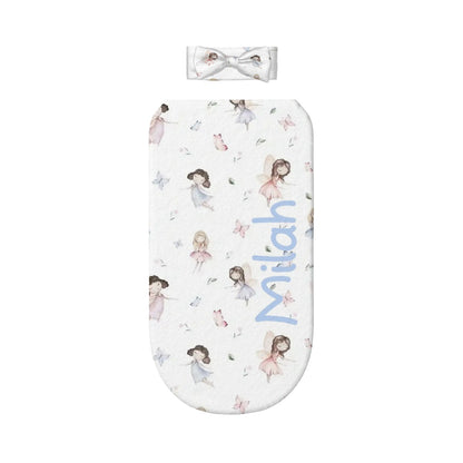 Personalised Baby Swaddle & Headband Set - Fairy