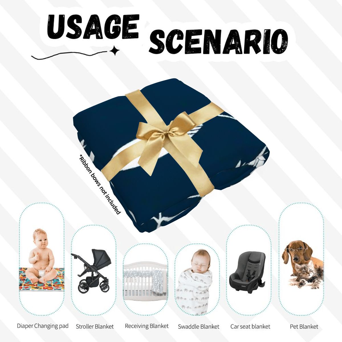 Personalised Baby Swaddle & Beanie Set - Beach