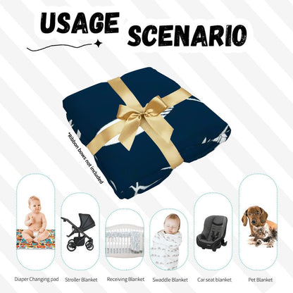 Personalised Baby Swaddle & Beanie Set - Beach