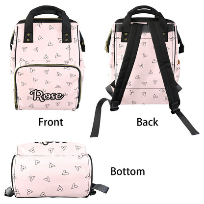 Personalised Diaper Bag - Pink Heart