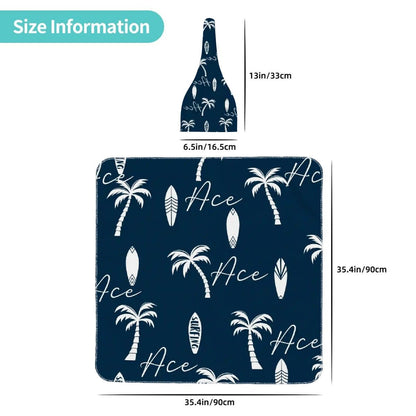 Personalised Baby Swaddle & Beanie Set - Beach