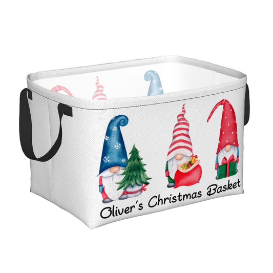 Personalised Christmas Storage Basket - Christmas Gnomes