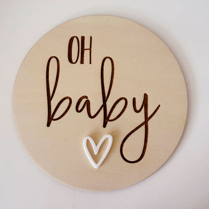 oh baby heart birth annoucement