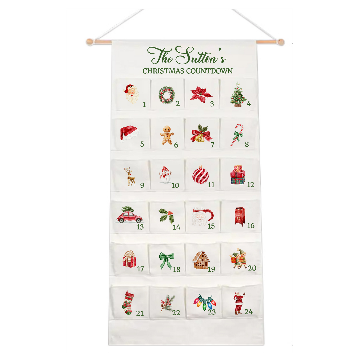 Personalised Large Christmas Advent Calendar - Christmas Classic