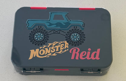 Grey Lunch Box with name Reid