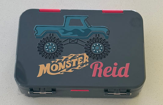 Grey Lunch Box with name Reid