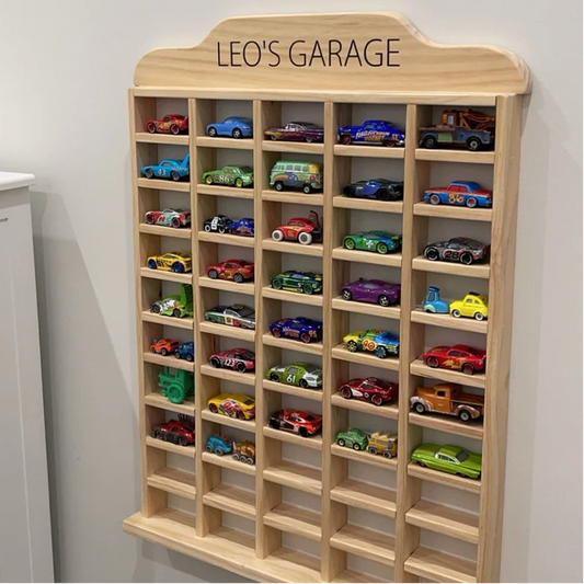 Personalised Wooden Toy Car Display - PRE ORDER SHIPS END OF AUG 2026