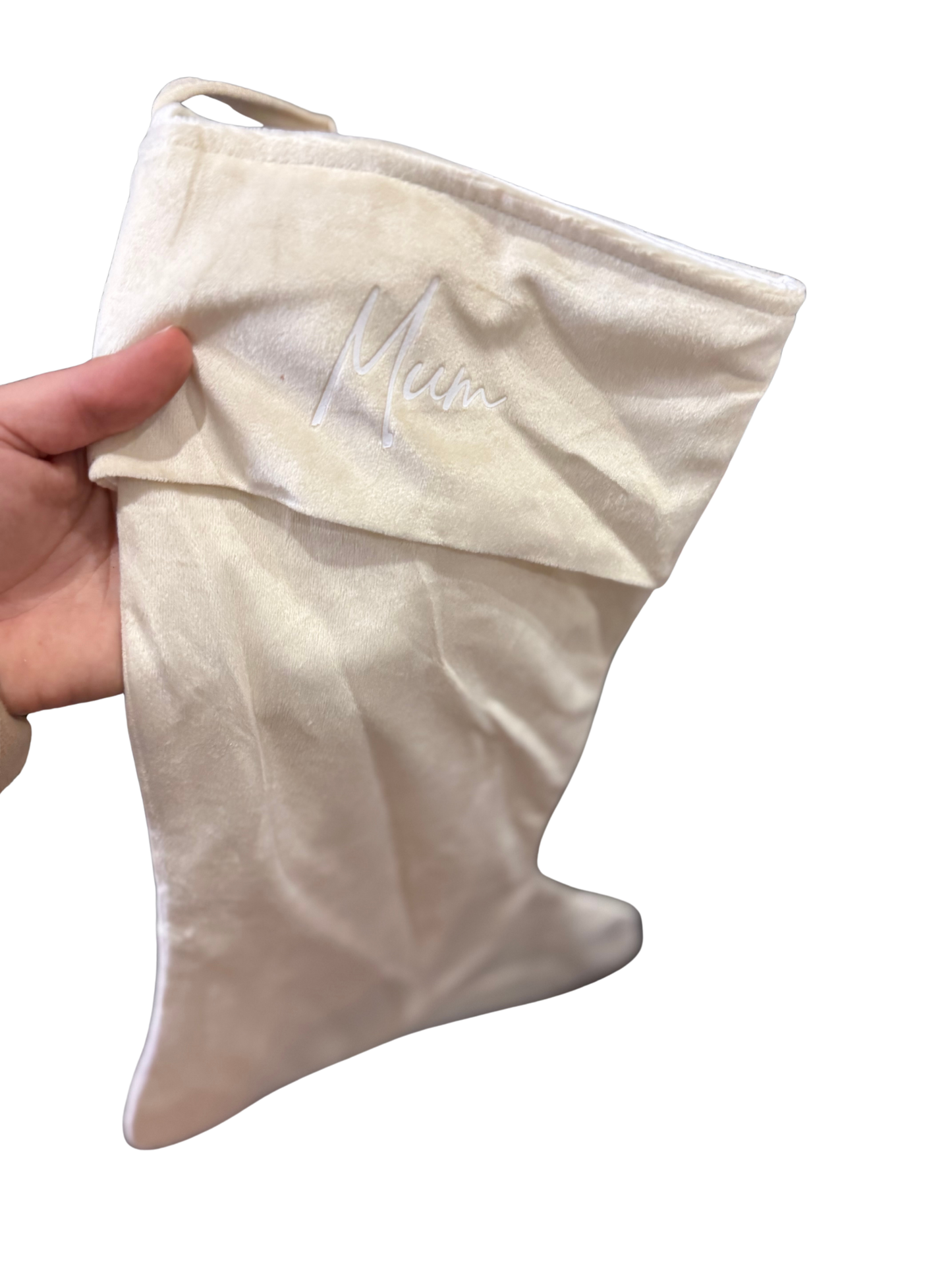 Cream Stocking with Mum