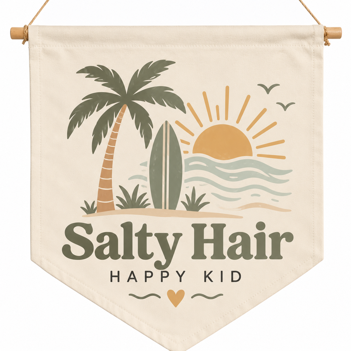 salty hair happy kid flag