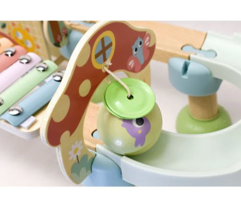 Ball Drop Track Set – Colorful Wooden Balls & Musical Tower | Montessori Toddler Toy