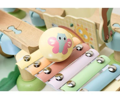 Ball Drop Track Set – Colorful Wooden Balls & Musical Tower | Montessori Toddler Toy