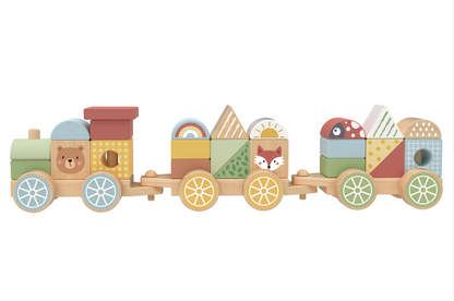Wooden Stacking Blocks Train – Educational Montessori Toy for Toddlers