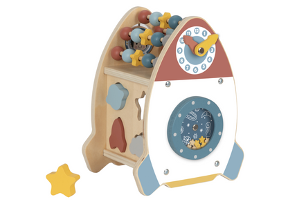 Activity Space Rocket – 6-in-1 Wooden Educational Toy for Toddlers