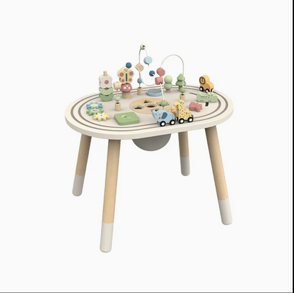 Wooden Activity Table | Animal & Shape Matching Maze Toy for Toddlers