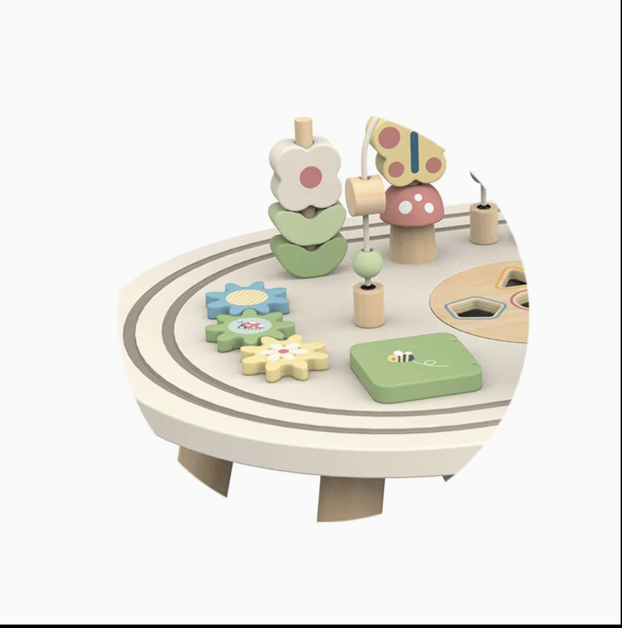 Wooden Activity Table | Animal & Shape Matching Maze Toy for Toddlers