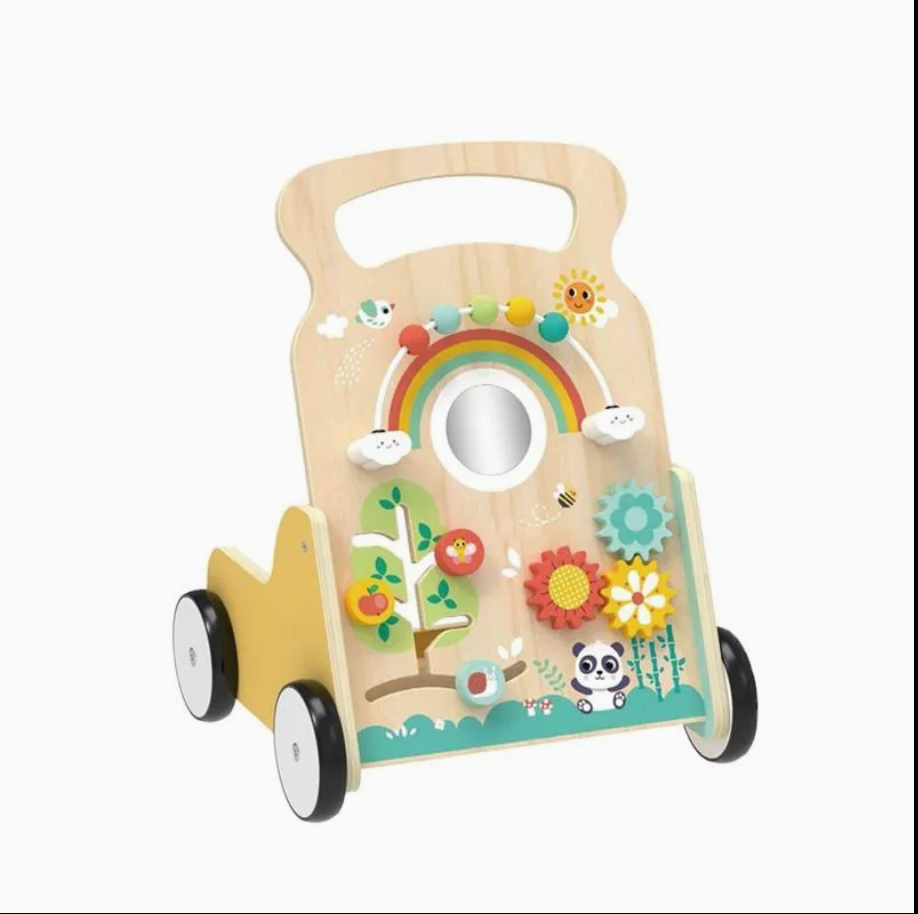 Wooden Baby Walker – 5-in-1 Activity Center & Push Cart