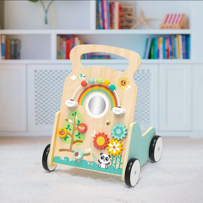 Wooden Baby Walker – 5-in-1 Activity Center & Push Cart