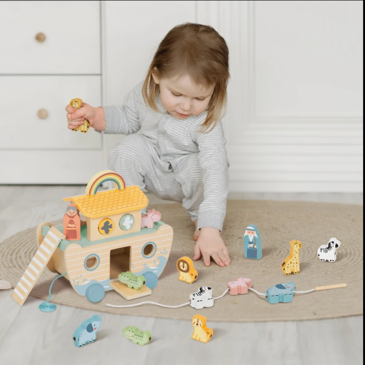 Noah's Ark Wooden Playset – Safe Educational Toy
