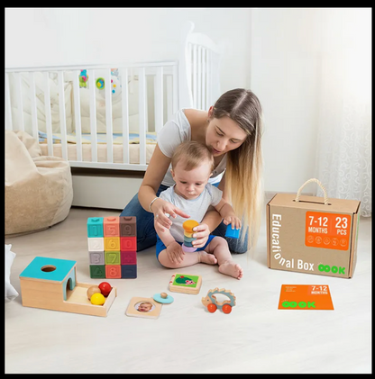 Wooden Montessori Educational Toy Box for Baby 7-12 Months