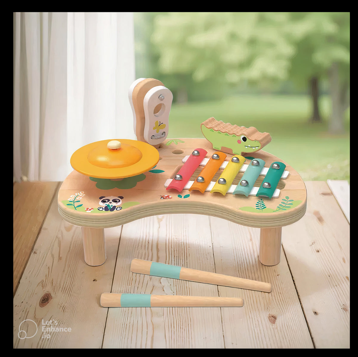 Wooden Musical Instruments Set – 6-in-1 Kids' Music Center