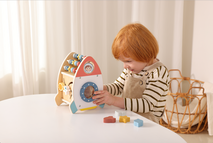 Activity Space Rocket – 6-in-1 Wooden Educational Toy for Toddlers
