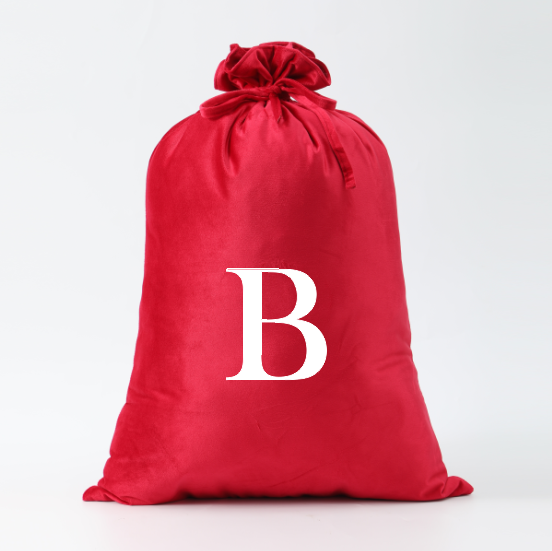 Red Velvet Santa Sack with B