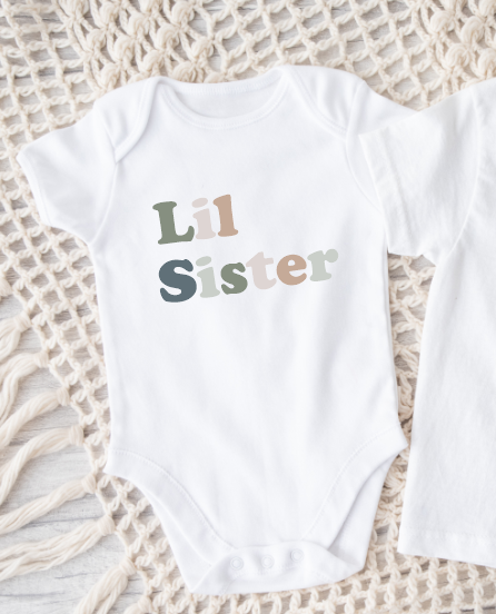 Lil Sister Onesie - Natural FACTORY SECOND Various Sizes