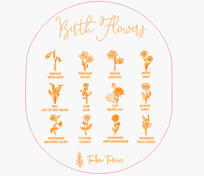 Personalised Wooden Scrapbook - Birth Flower