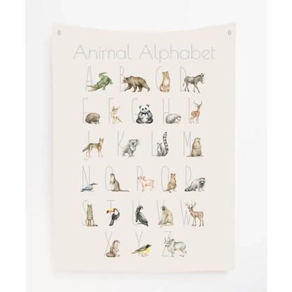 Animal Alphabet Canvas Wall Hang - Timber Tinkers